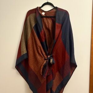 Chic Plaid Poncho Wrap